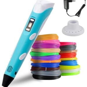 3d pen with lcd display & filament refills | smart 3d drawing pen with power adapter | arts, crafts & stem learning toy | pack of 1